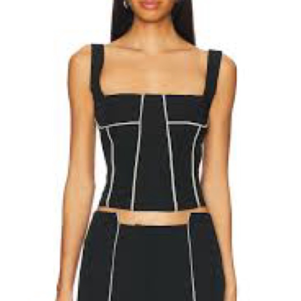 Black Women's Top with White Accents